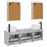 Bathroom Cabinet Set 5 pcs Concrete Grey Engineered Wood 3406634