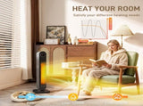 2000W Ceramic Electric Heater with Fan, Timer, Oscillation - Black T3398P423063