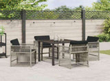 Garden Dining Set 5 pcs Light Grey Poly Rattan 3380789