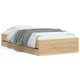 Bed Frame with Drawers without Mattress Sonoma Oak 100x200 cm 3207289