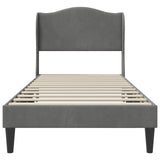 Bed Frame with Headboard Dark Grey 90 x 190 cm Velvet 42027948