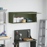 Wall Cabinet for Garage with Gas-lift Door Olive green 883275