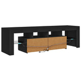TV Cabinet with LED Lights Black 140x36.5x40 cm 804365