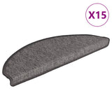 Stair Mats 15 pcs 65x21x4 cm Beige and Grey Half Round Large 326900