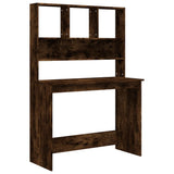 Desk with Shelves Smoked Oak 102x45x148 cm Engineered Wood 823005