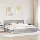 Bed Frame Grey Sonoma 200 x 200 cm Solid Pine Wood 3410560