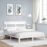 Bed Frame without Mattress White 160x200 cm Solid Wood Pine 3193542