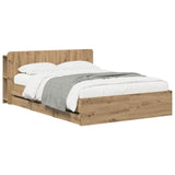 Bed Frame with Storage and Headboard Artisan Oak 150 x 200 cm 3445808