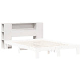 Headboard with Storage White 135 cm Solid Wood Pine 855634