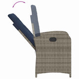 5 Piece Garden Dining Set with Cushions Grey Poly Rattan 3212441