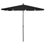 Garden Parasol with Pole 210x140 cm Black 315549
