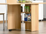 Folding Dining Table, Drop Leaf Table for Small Spaces, Foldable Rectangular Tabletop with Storage T3398P378092