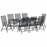 Garden Dining Set Folding 9 pcs Anthracite Steel 3378835