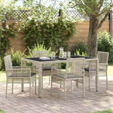 Garden Dining Set 5 pcs Light grey Poly rattan 3334897
