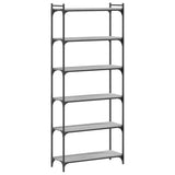 Bookcase 6-Tier Grey Sonoma 80x30x188 cm Engineered Wood 837685