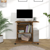 Computer Desk Smoked Oak 80x50x75 cm Engineered Wood 815543