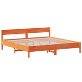 Bed Frame without Mattress Wax Brown 200x200 cm Solid Wood Pine 3216211