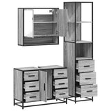 ZNTS 3 Piece Bathroom Furniture Set Grey Sonoma Engineered Wood 3301173