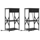 Bedside Cabinet 2 pcs Black Oak 41 x 31 x 76 cm Engineered Wood 859526