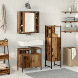 Bathroom Furniture Set with Shelf 3 pcs Brown Engineered wood 3332563