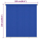 Outdoor Roller Blind 220x230 cm Blue HDPE 312856