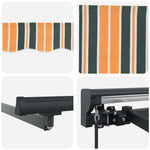 Retractable Awning Manual Green and Yellow 400x300 cm Fabric 3330717