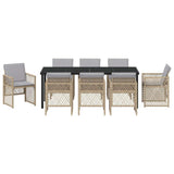 Garden Dining Set 9 pcs Beige Poly Rattan 3380644