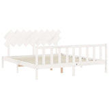 Bed Frame without Mattress White Super King Size Solid Wood Pine 3193482