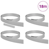 Lawn Edging 4 pcs Silver 450 x 0.05 x 10 cm Galvanised Steel 868019