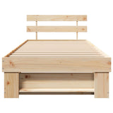 Bed Frame with Headboard Brown 90 x 190 cm Solid Pine Wood 872506