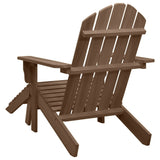 Garden Chair with Ottoman Wood Brown 45701
