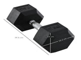 2x17.5kg Rubber Hex Dumbbell Portable Hand Weights Dumbbell Home Gym Workout Fitness Hand Dumbbell T3398P376769