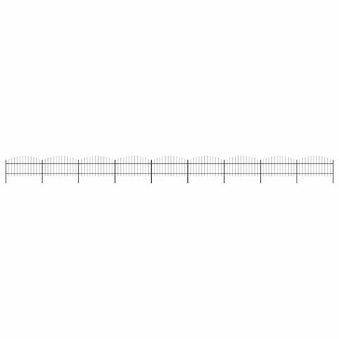 Garden Fence with Spear Top Steel 1603.5x125 cm Black 277729