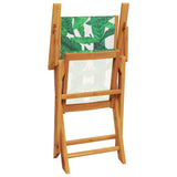 Folding Garden Chairs 4 pcs Green Fabric and Solid Wood 3214586