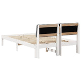 Bed frame White and light grey 120 x 200 cm Solid pine wood 878613