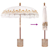Balinese Parasol Cream 215 x 215 x 260 cm Cotton and solid wood 3356887