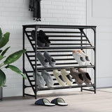 Shoe Rack Black 90x30x85 cm Engineered Wood 833428