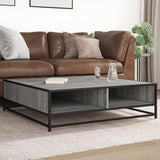 Coffee Table Grey Sonoma 100x100x30 cm Engineered Wood and Metal 848777
