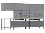 Work Cabinet Set with Drawer with Shelf 10 pcs Black and Grey 3321518