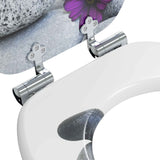 Soft-Close Toilet Seat Grey 44 x 38 cm MDF board 42027184