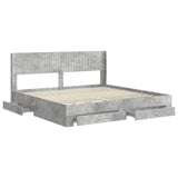 Bed Frame with Storage and Headboard Concrete Grey 180 x 200 cm 3414440