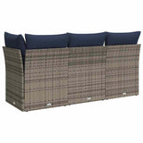 Garden Sofa with Cushion 8 pcs Grey and beige Poly rattan 366165
