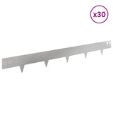 Lawn Edging 30 pcs 100 x 12 cm Steel Silver 8008536