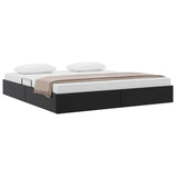 Storage Bed with Mattress Black 180 x 200 cm Faux leather 3369957
