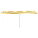 ZNTS Manual Retractable Awning with LED 500x300 cm Yellow and White 3069583