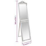 Free-Standing Mirror Silver 45x180 cm 351526