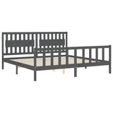 Bed Frame without Mattress Grey 200x200 cm Solid Wood Pine 3192448