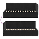 Corner Bed Frame with Headboard Black 90 x 190 cm Velvet 42016261