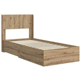 Bed Frame with Storage and Headboard Artisan Oak 100 x 200 cm 3414506