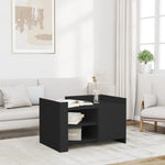 ZNTS Coffee Table Black 80x50x50 cm Engineered Wood 848354